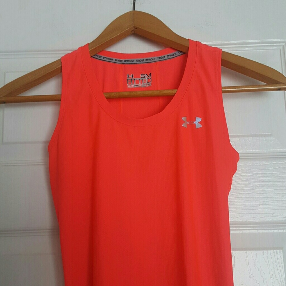 Under Armour pink coral athletic fitted tank Small - Picture 2 of 8